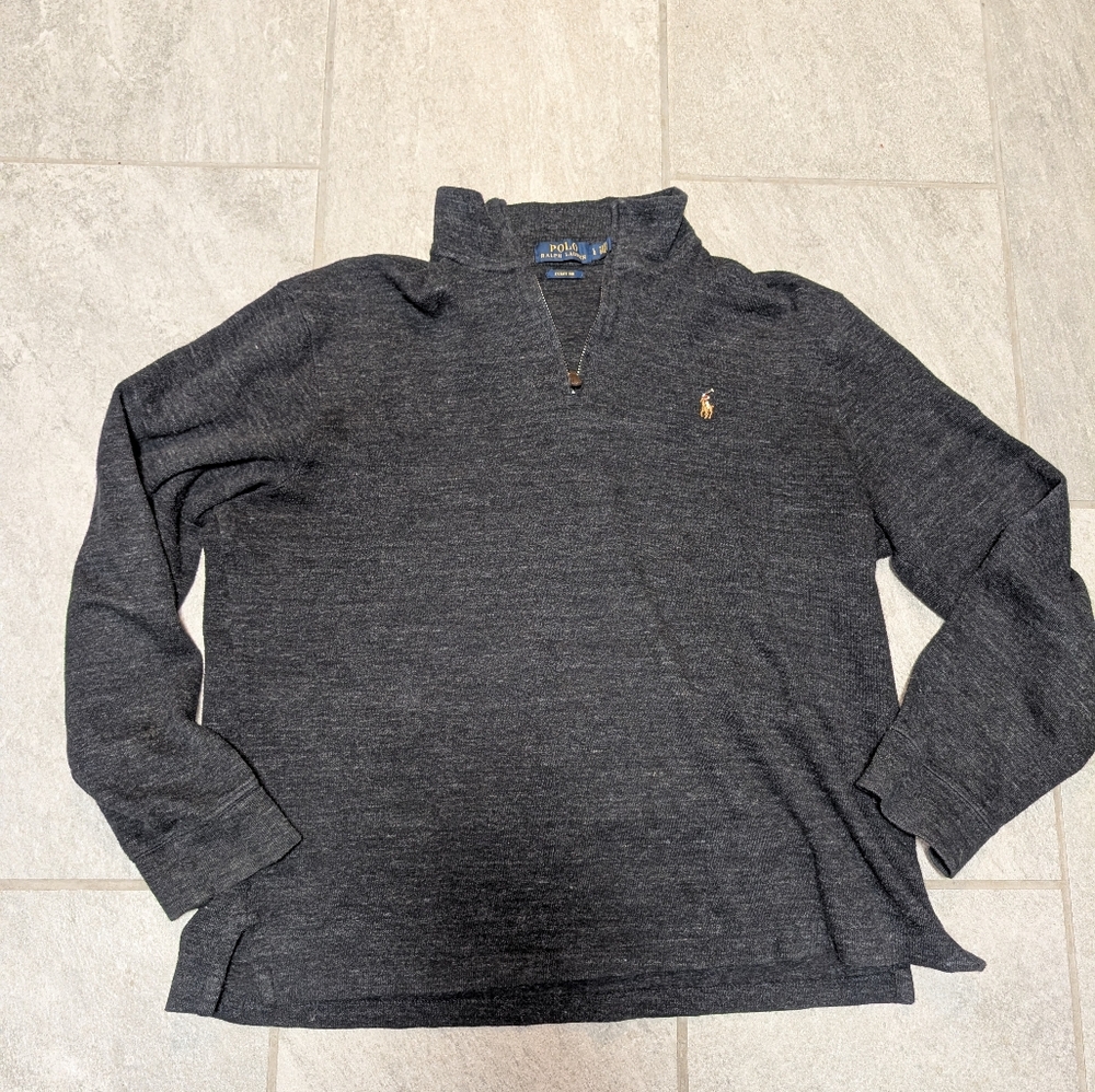 Ralph Lauren Charcoal Estate Rib Pullover